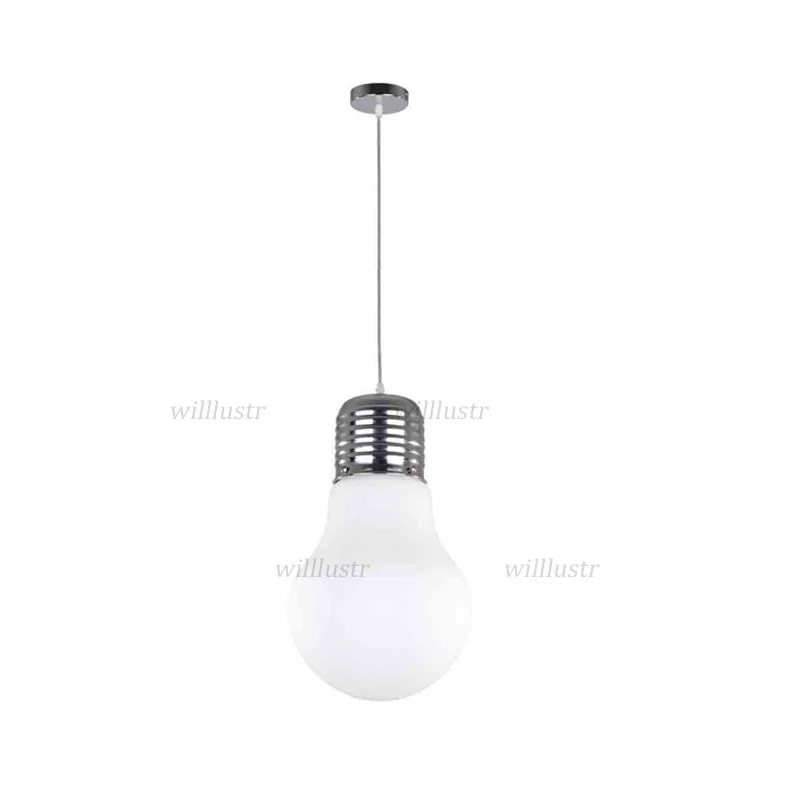 Minimalist Mega Bulb Pendant Light White Glass Suspension Lamp Hotel Restaurant Porch Dinning Bedroom Creative Hanging Lighting | Освещение