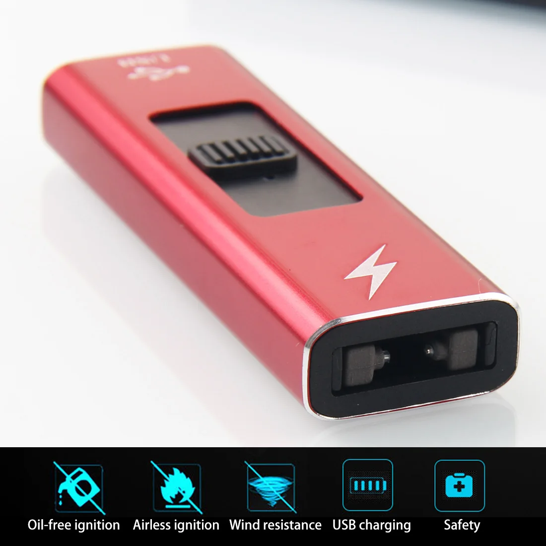 

Windproof Electronic Rechargeable Lighter Thin Arc Plasma Lighters USB Cigarette Lighter for Smoking Flameless Gadgets for Men