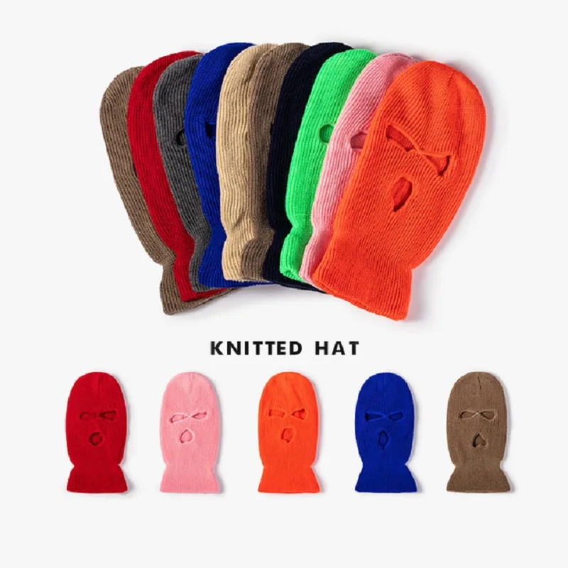 

2021 hat season outdoor cycling Baotou leaky eye hip hop knitted hat for men outdoor warm thicken m