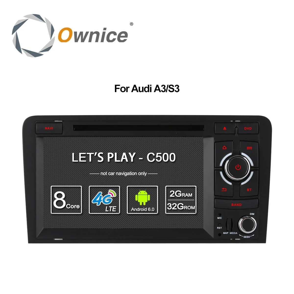 Автомобильный DVD плеер Ownice C500 Восьмиядерный 4G SIM LTE Android 6 0 2 Din 7 дюймов для Audi A3 S3 2004