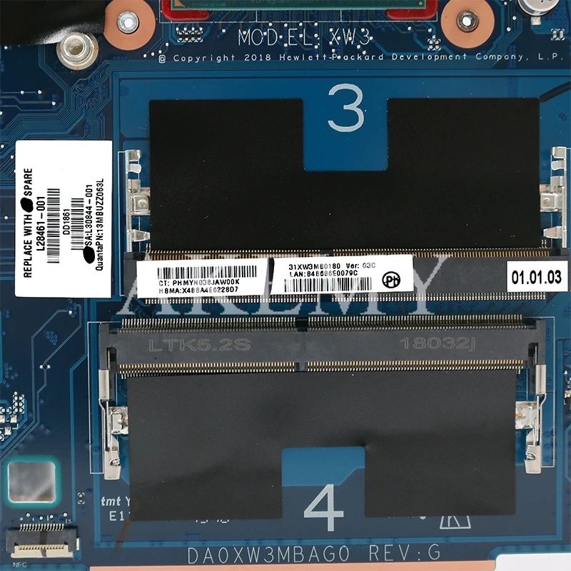 High quality For Zbook 15 G4 Laptop motherboard 921047-601 CPW50 LA-E161P WIth SR32Q I7-7700HQ CPU 100% full Tested
