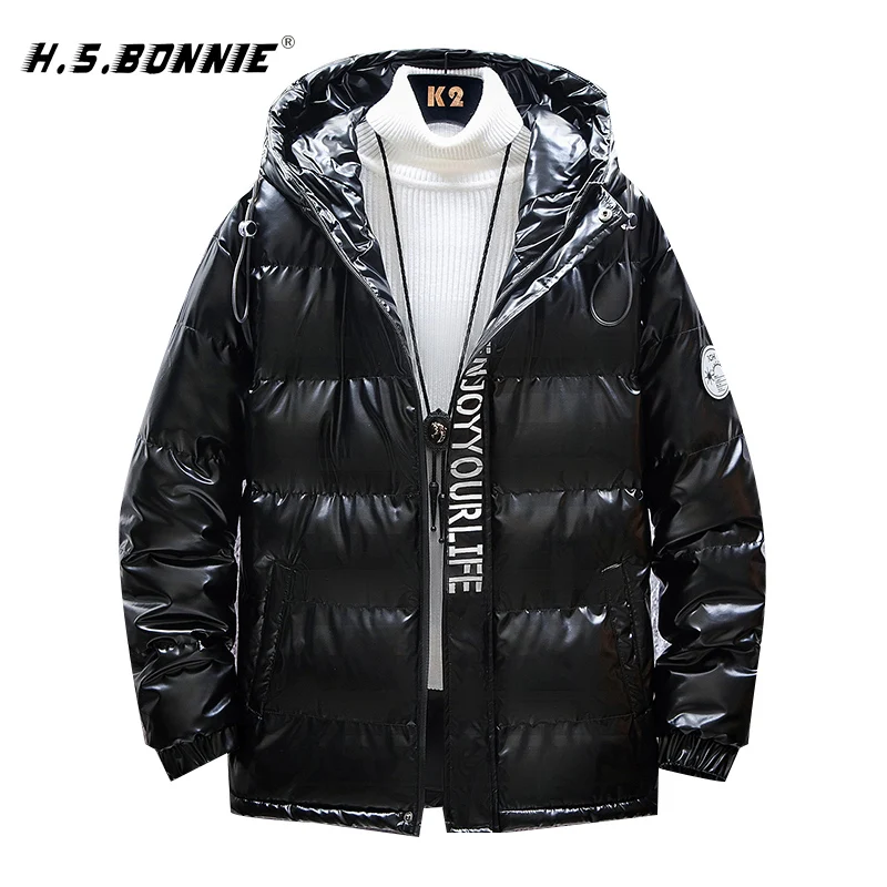 

2019 New2019 Hooded Parka Men Winter Jackets Mens Casual Outerwear Male Black Silver Jackets and Coats Manteau Homme