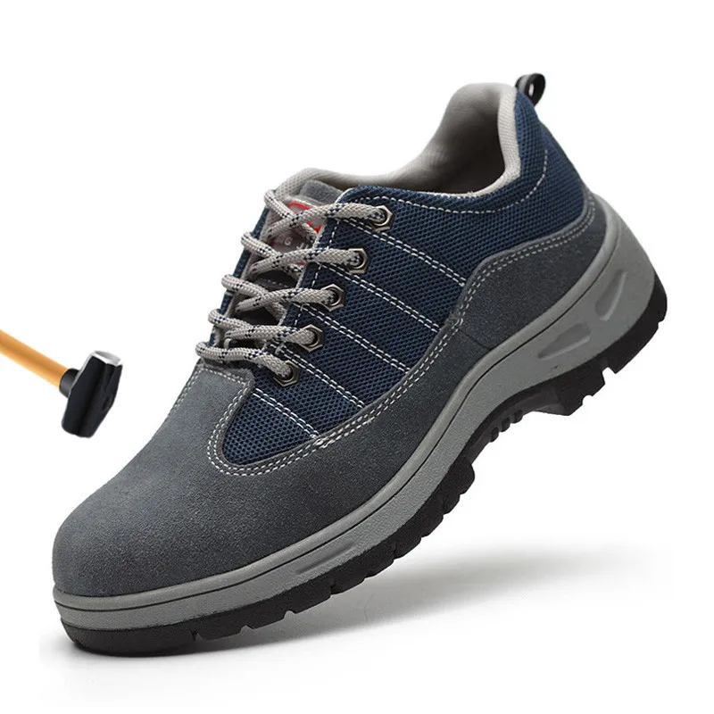 Men's Safety Shoes Outdoor Breathable Work Boot Steel Toe Man Sneakers Non-slip Rubber Sole Anti-Puncture Footwear | Обувь