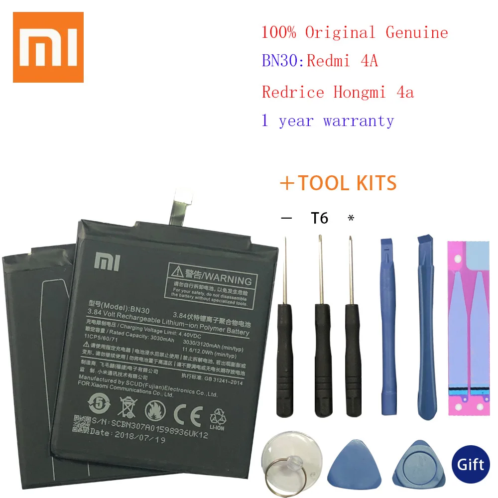 Xiao Mi телефон для Xiaomi Redmi 4A аккумулятор BN30 3120 мАч Redrice Hongmi Bateria высокое качество +