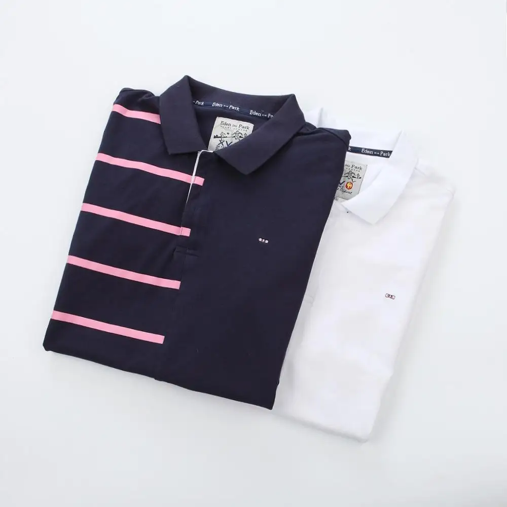 Поло Eden-Park мужское с принтом хлопковая рубашка в полоску размера плюс-3XL лето 2021 |