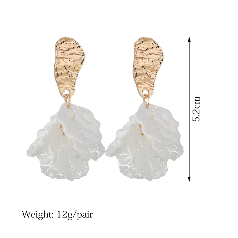 2019 новые модные корейские висячие серьги с белыми ракушками и лепестками цветов