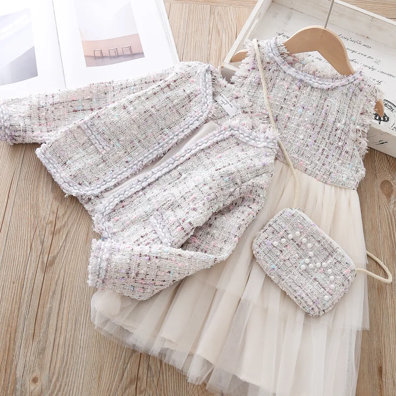 Новые весенне Осенние костюмы принцессы для девочек комплект одежды детское