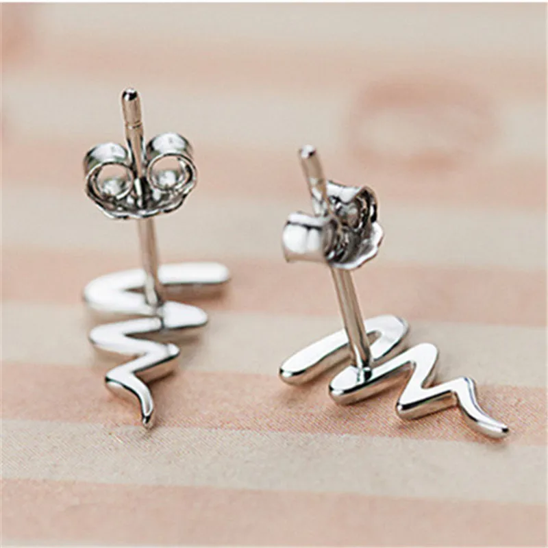 1 пара/лот антиаллергенные серебряные серьги-гвоздики Женские Геометрические
