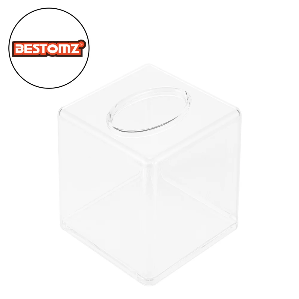 

BESTOMZ Acrylic Tissue Case Fashion Paper Storage Box Transparent Square Tissue Holder Home Car Storage Supply