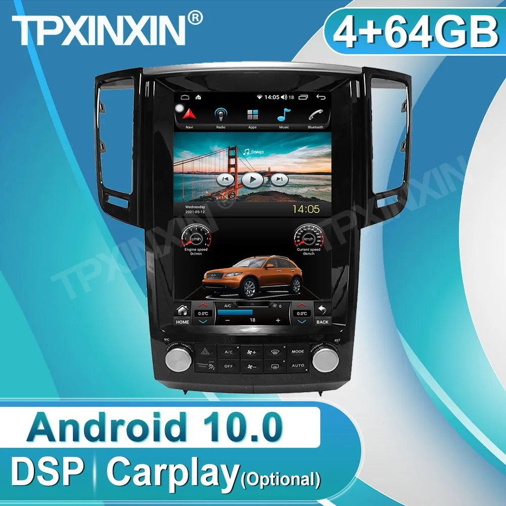 Android 10 Carplay 64 ГБ для Infiniti QX70 FX35 2012 - 2019 радио рекордер мультимедийный плеер стерео DVD