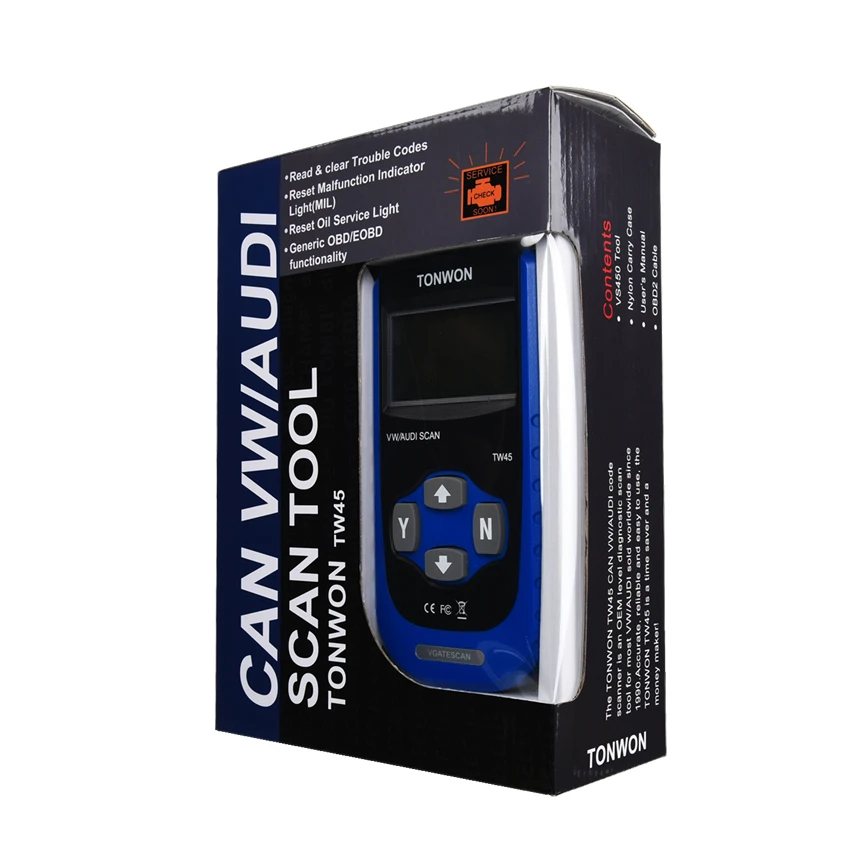 Фото Новинка 2018, диагностический сканер TONWON TW45 OBD2, диагностический сканер A +, диагностический прибор высокого качества для большинства устройст... №5