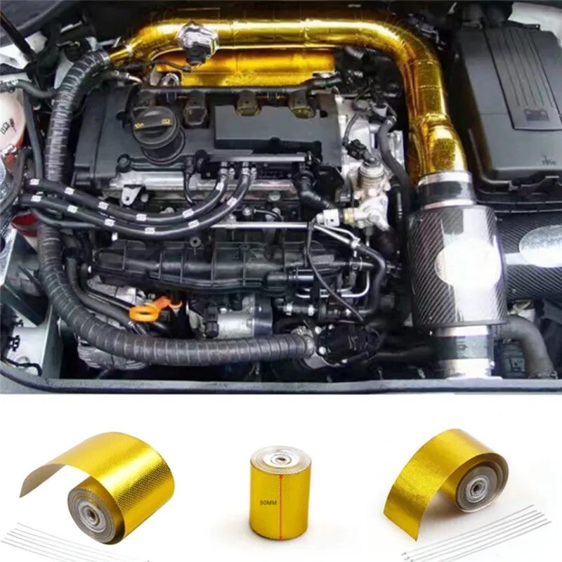 1 рулон 5 м х см клейкая Светоотражающая Золотая высокотемпературная