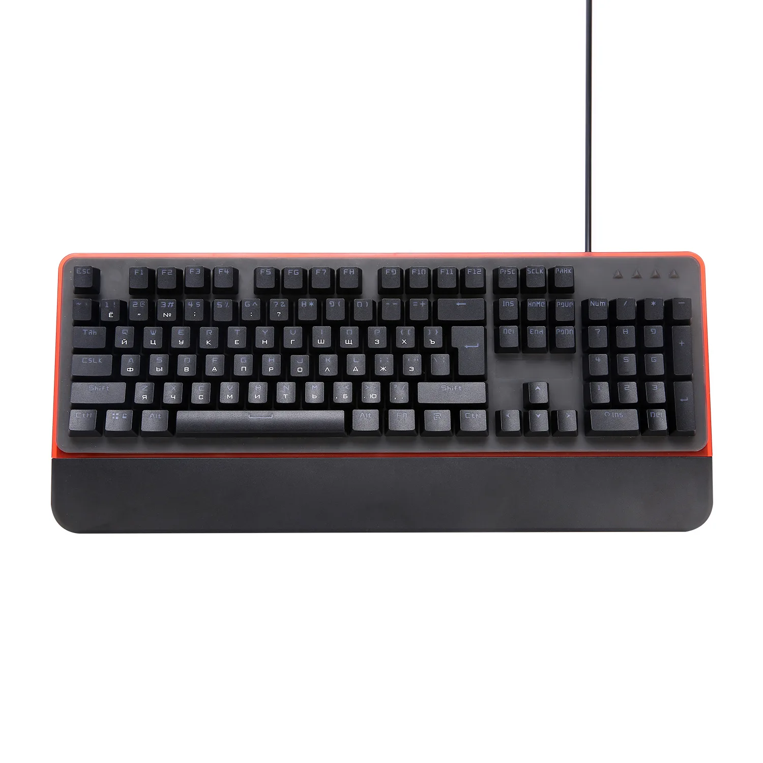 

104 key English-Russian bilingual green axis mechanical keyboard 12 kinds of lamp effect game keyboard