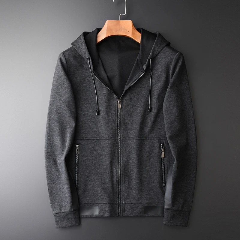 

Brand Grey Hooded Sweatshirt Men Luxury Flower Yarn Hoodies Men Plus Size 4XL Spring Fashion Slim Fit Casual Sweatshirt Male