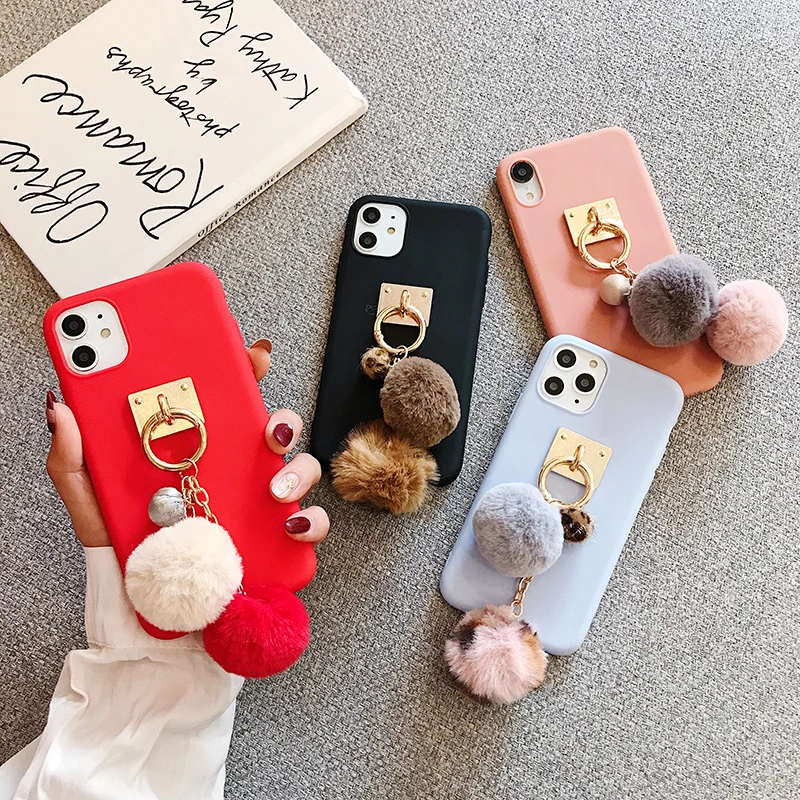 Роскошный милый чехол из 3D меха лисы мяч брелок мягкий для телефона forhuawei P30 P20 P10 P8