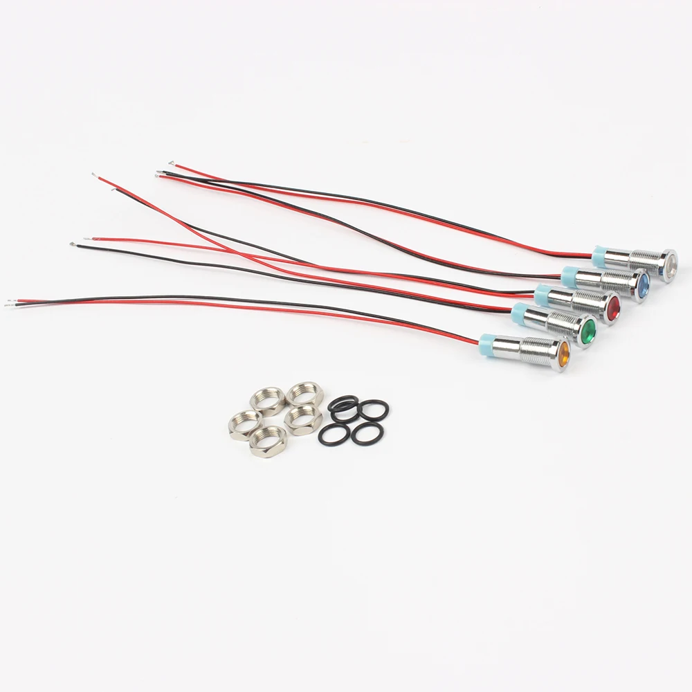 6 мм светодиодный металлическая сигнальная лампочка Водонепроницаемый лампа в 12