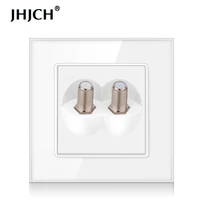 jhjch satellite socket tempered glass crystal panel 1 group 2 groups white black gold gray