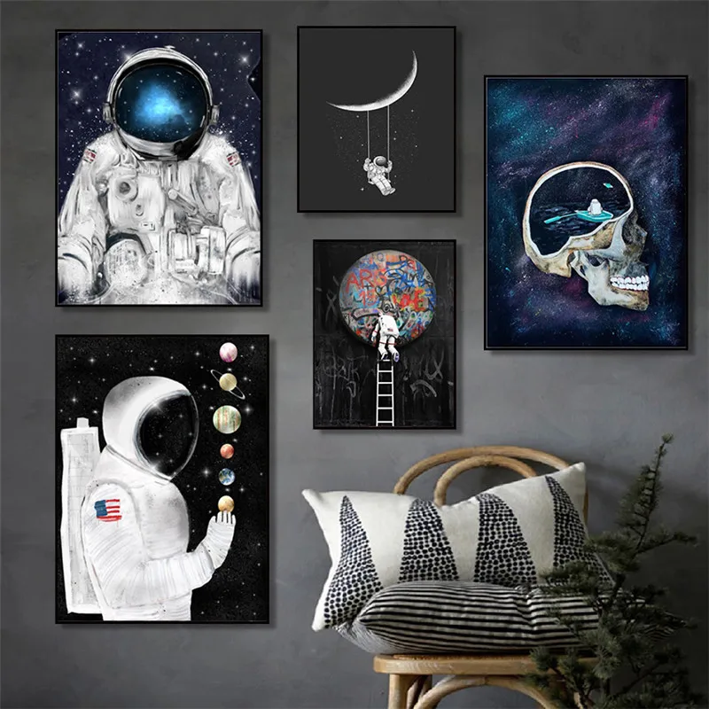

Astronaut Space Dreaming Stars Oil Painting Canvas Painting Posters and Prints Wall Art Pictures for Living Room Home Decor