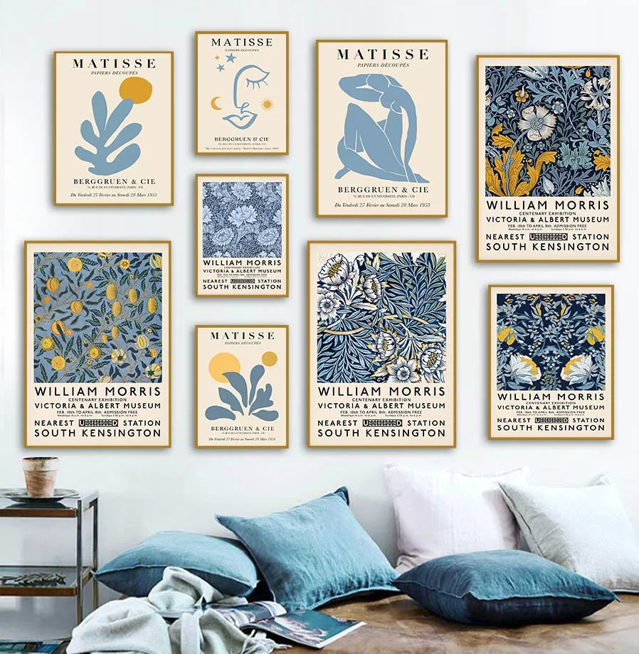 

William Morris Henri Matisse Face Flower Wall Art Canvas Painting Nordic Posters Wall Pictures For Living Room Decor And Prints