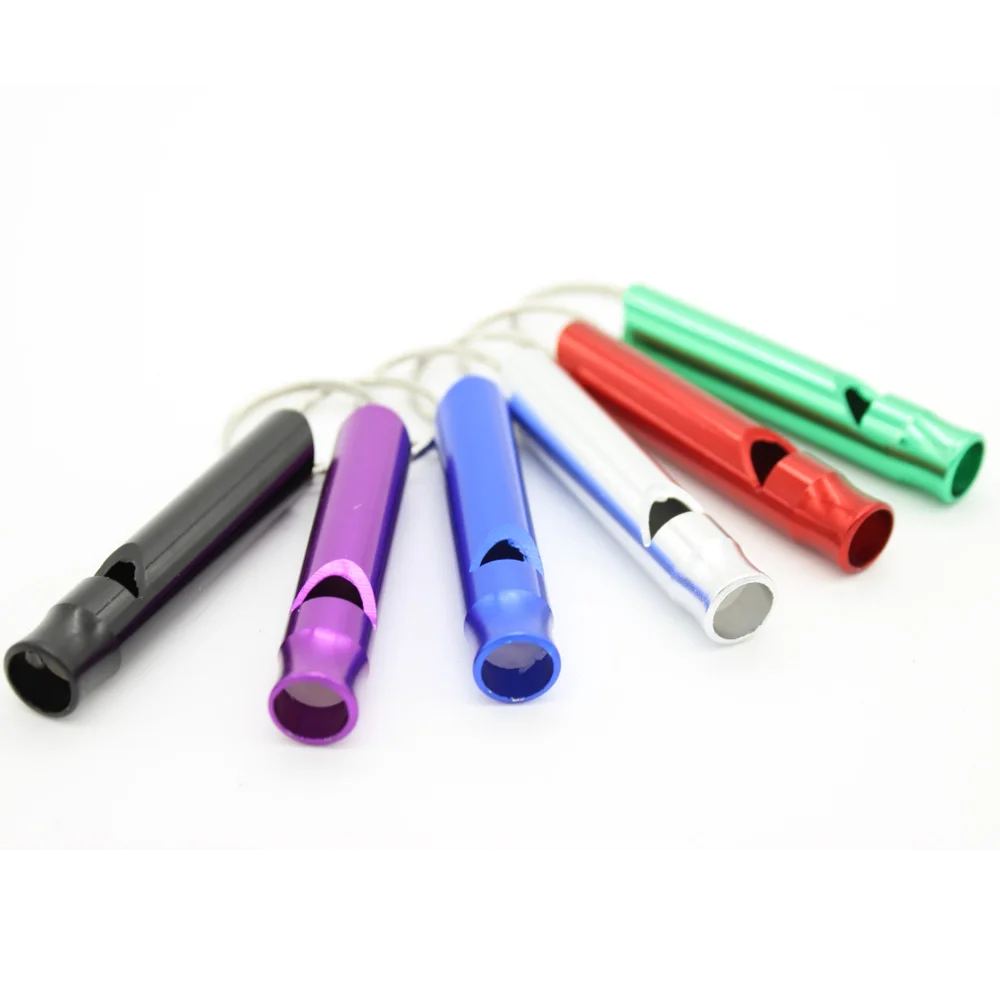 10 шт 6 см мини алюминиевый сплав свисток брелок для наружного аварийного