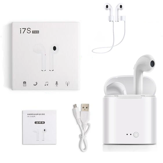 White have a box Новинка I7s TWS 5,0, беспроводные Bluetooth наушники, стерео наушники-вкладыши, гарнитура с зарядным устройством для xiaomi, для всех планшетов, смартфон, наушники - Цвет: White have a box
