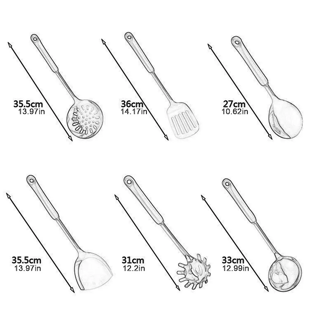 

6/7PC Cookware Kitchenware set Nordic style Stainless Steel kitchen tools accessories luxury cooking utensils Special tool Spoon