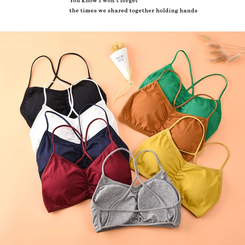 Бюстгальтер женский бесшовный с чашками пуш-ап и перекрестными бретелями |