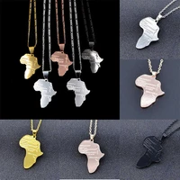 gold color africa map with flag pendant chain necklaces african maps jewelry for women men