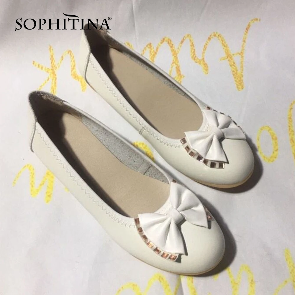 Туфли женские на плоской подошве с бантиком PO599 2020 | Обувь