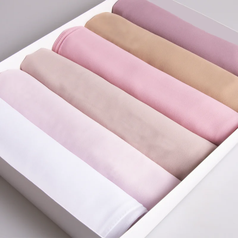 

5 Pcs Muslim Women Chiffon Hijab Scarf Veil Plain Shawl Head Wraps Headscarf Scarves Malaysian Women's Turbans Hijabs Niqab
