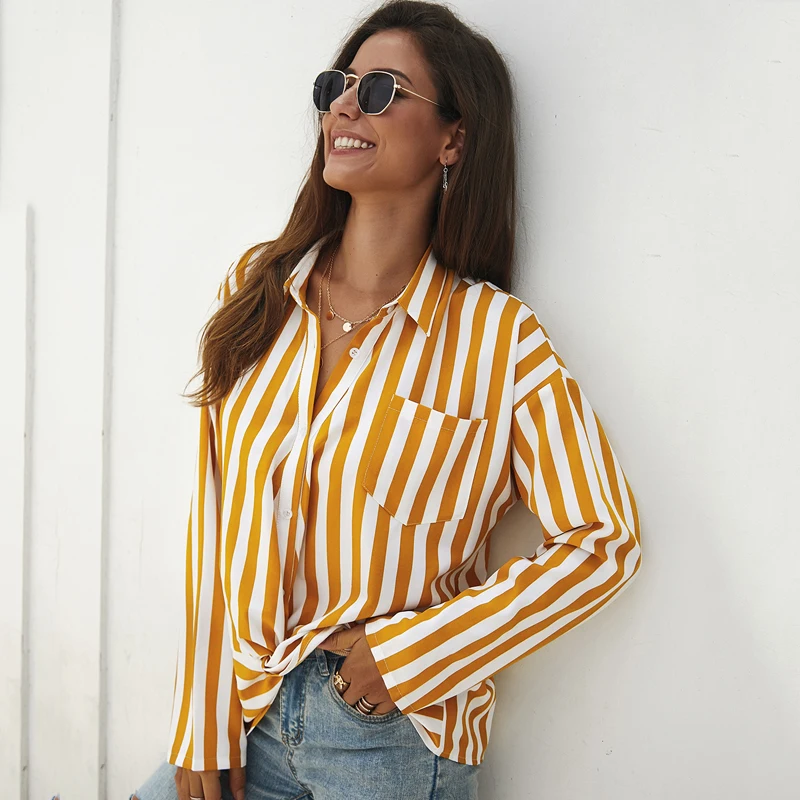 Женская Офисная шифоновая рубашка осенняя с длинным рукавом женский элегантный