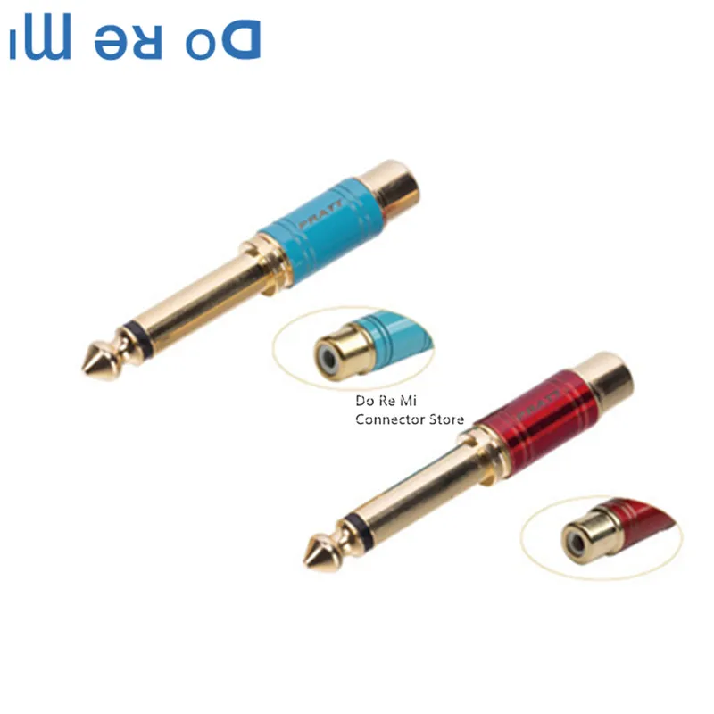 

2 шт., моно-разъем 6,35 мм (штекер) на гнездо RCA для микрофона компьютера, аудиоадаптер 6,5 Jack