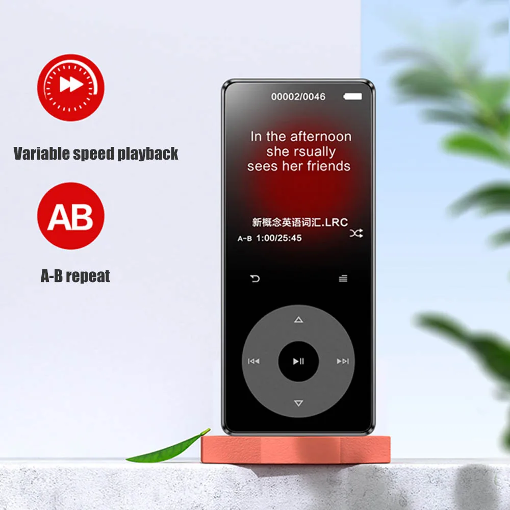 РУИЗУ Портативный музыкальный MP3-плеер Hi-Fi с 5.0 сенсорным экраном, поддержкой звука и видео, динамиком, слотом для TF-карты, электронной книгой и записью, Walkman on.