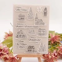 christmas stamp and dies winter house stamps scrapbook paper transparent clear handmade rubber stamp for card diy scrapbooking