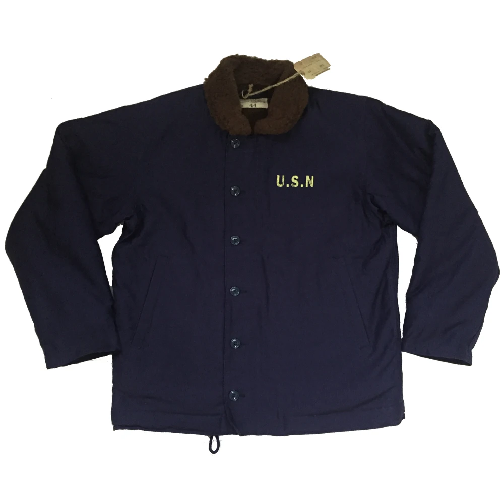 

BOB DONG US Navy N-1 Deck Jacket Basic Model Vintage USN Men's Military Woolen Coat