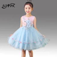 embroidery flower girls dresses ht030 appliques ruched elegant communion gowns tank zipper wedding party dress for kids 2020