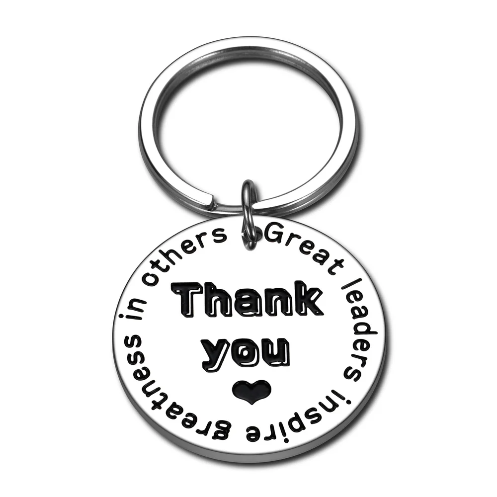 

Coworker Leaving Gifts Keychain Boss Gift Great Leaders Inspire Greatness In Others Thank You KeyChain for Colleague Retirement