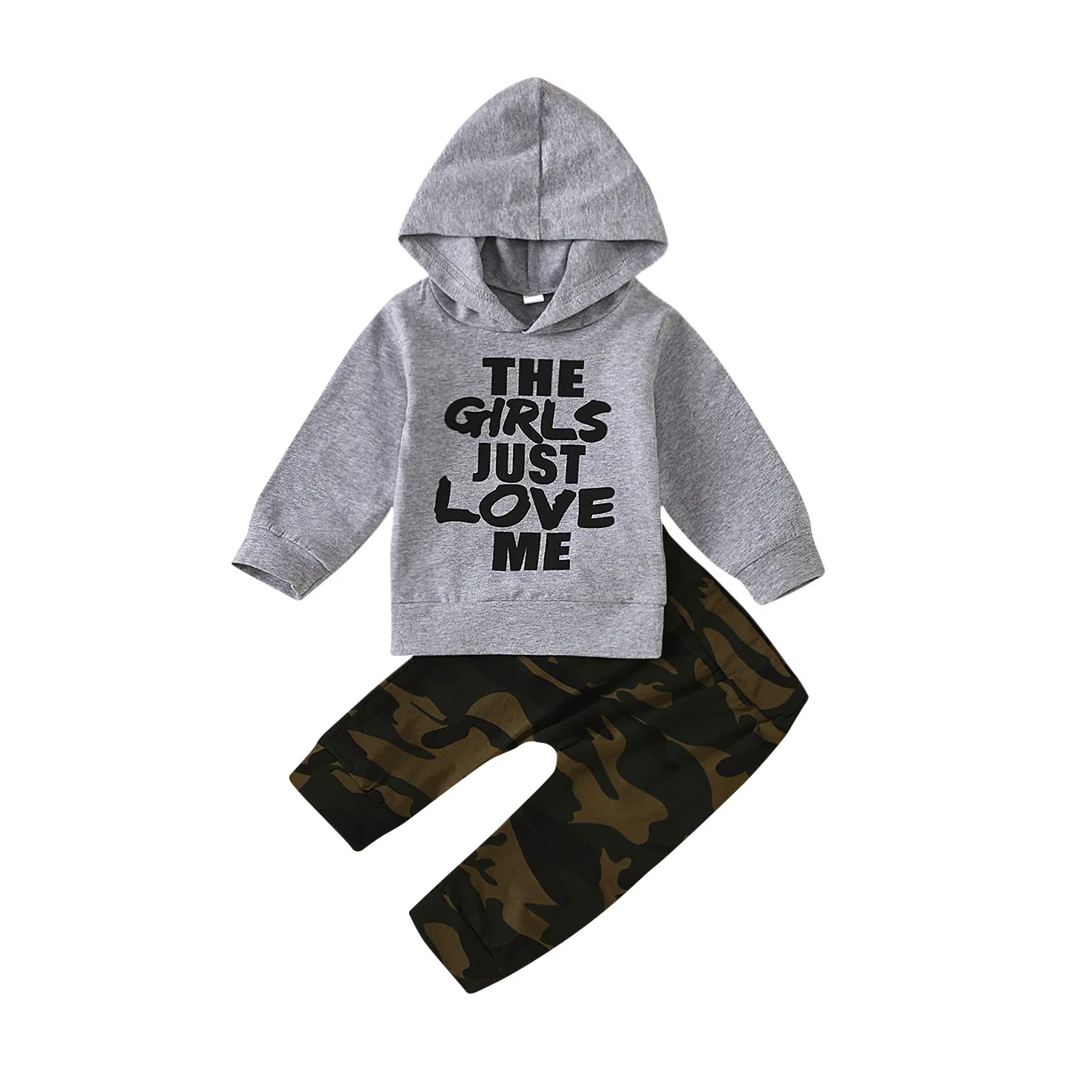 

Hot Selling Children's Suit Boys' Autumn Hooded Long Sleeve Sweater Camouflage Pants Suit Fashion Kids Clothes