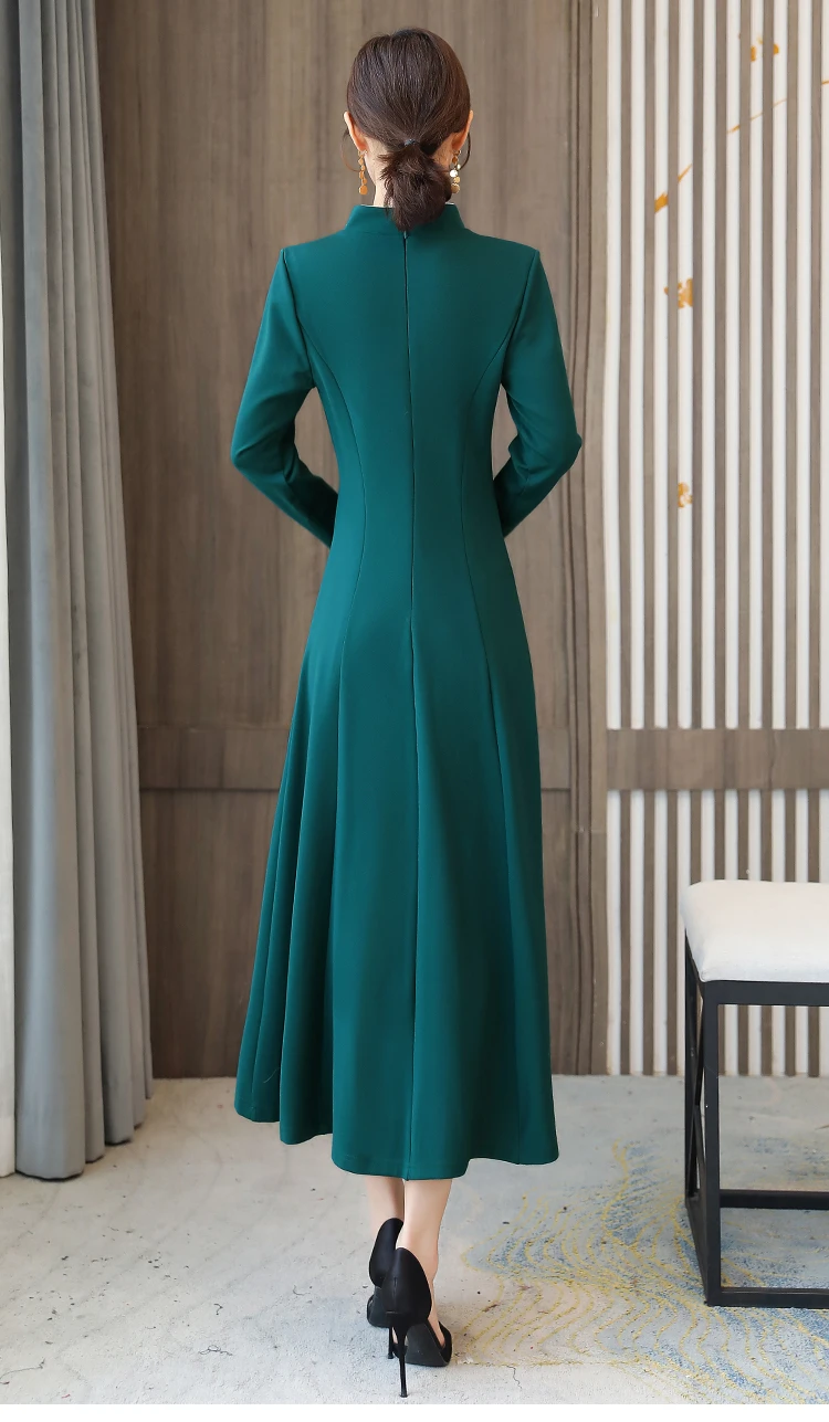 Длинное китайское платье-Ципао с восстановлением древних путей добавит шерсти