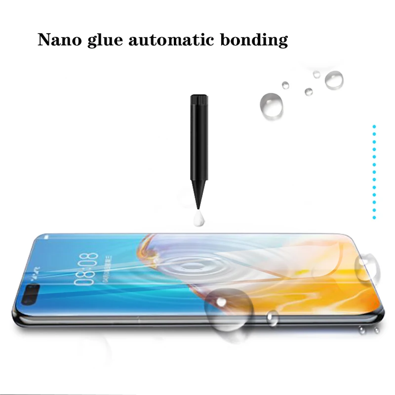 Tempered Glass For Huawei P20 P30 P40 Pro Lite Screen Protector UV Liquid Curved Full Glue Mate 20 30 | Мобильные телефоны и