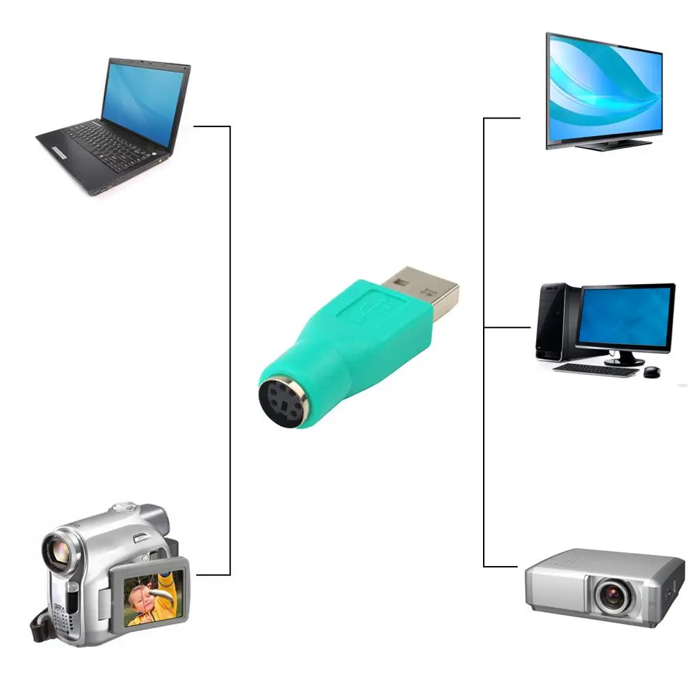 Легкий практичный USB штекер для PS2 Женский Кабель адаптер конвертер компьютеров