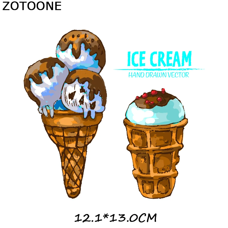 ZOTOONE Ice Cream Heat Transfers Iron on Patches for Clothing DIY Dessert Clothes Stickers Appliques Printed A-level Washable A | Дом и сад