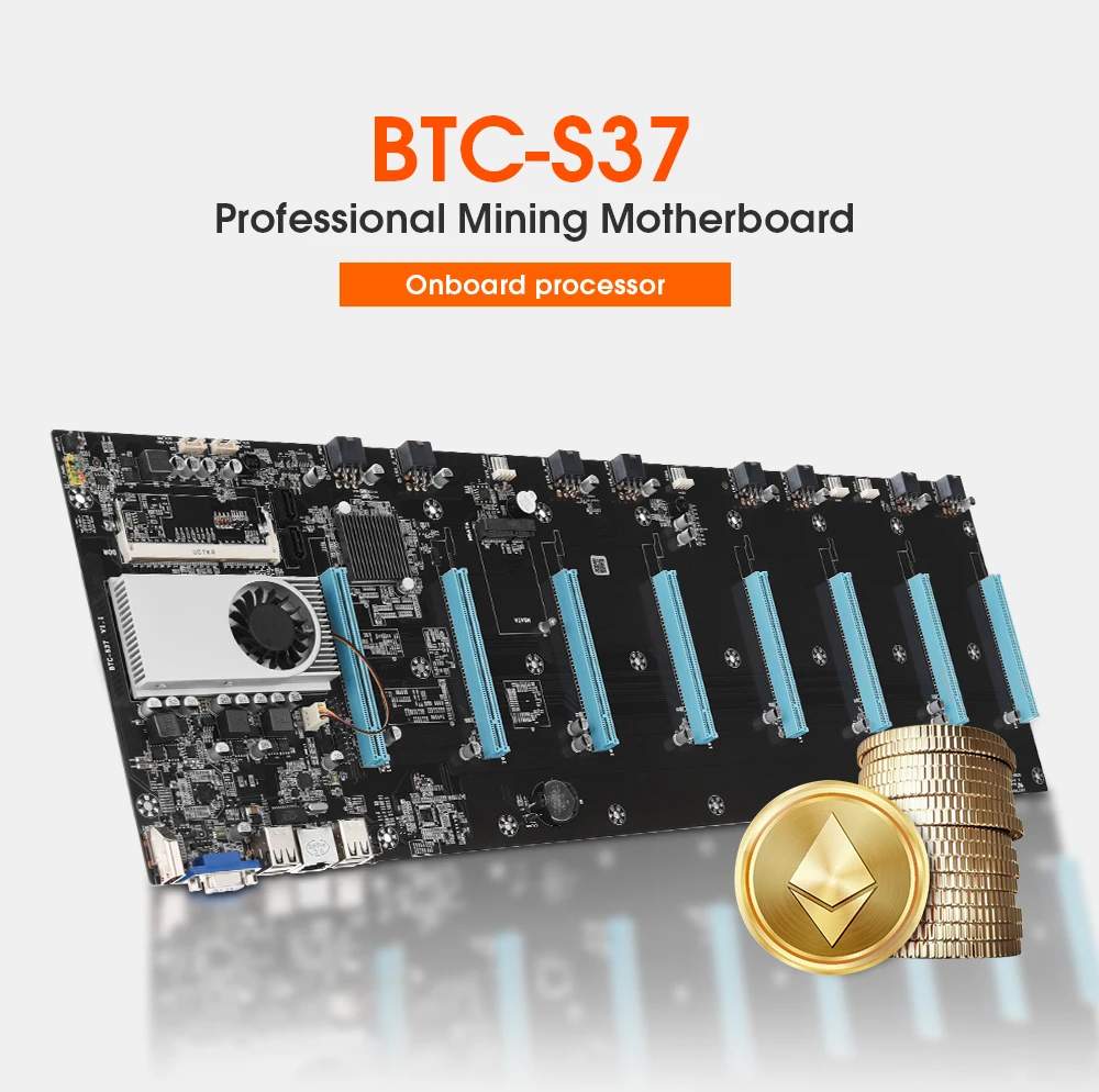 

Выдвижной порт материнской платы BTC-S37 Miner 8 * PCIE 16X /4 * USB2.0 /DDR3 слот Sodimm/порт поддержки 1066/1333/1600 МГц