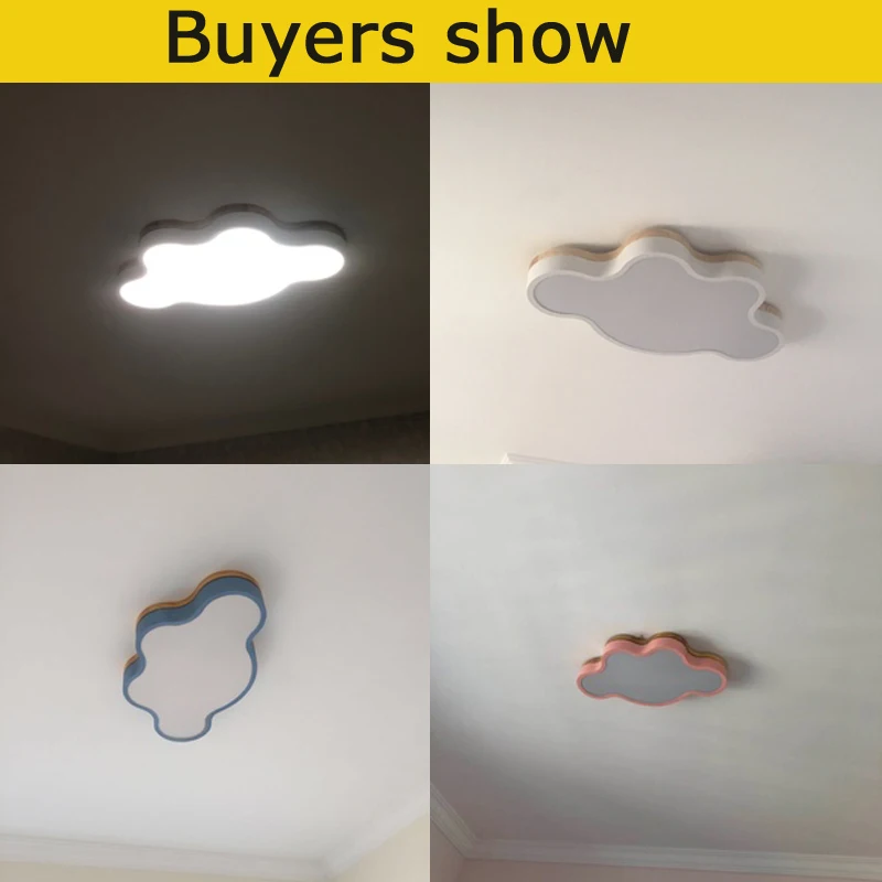 

Wooden Cloudy LED Ceiling Lights For Child Room Living Room Cloud Shape Dimmable Indoor Ceiling Lamp Lighting Fixtures Luminaria