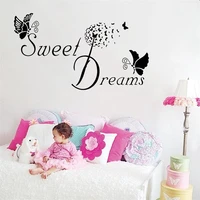 wallpaper sweet dreams butterfly love quote wall stickers bedroom removable decals diy
