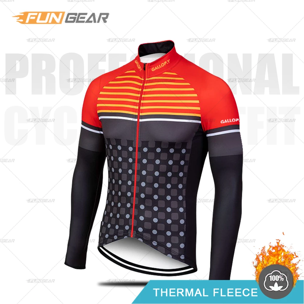 JERSEYS GALLOP. Y Профессиональный командный комплект из Джерси, зимняя одежда для велоспорта, Мужская Униформа с длинным рукавом, комбинезон, комплект, теплая флисовая одежда, сохраняющая тепло - Цвет: JERSEYS