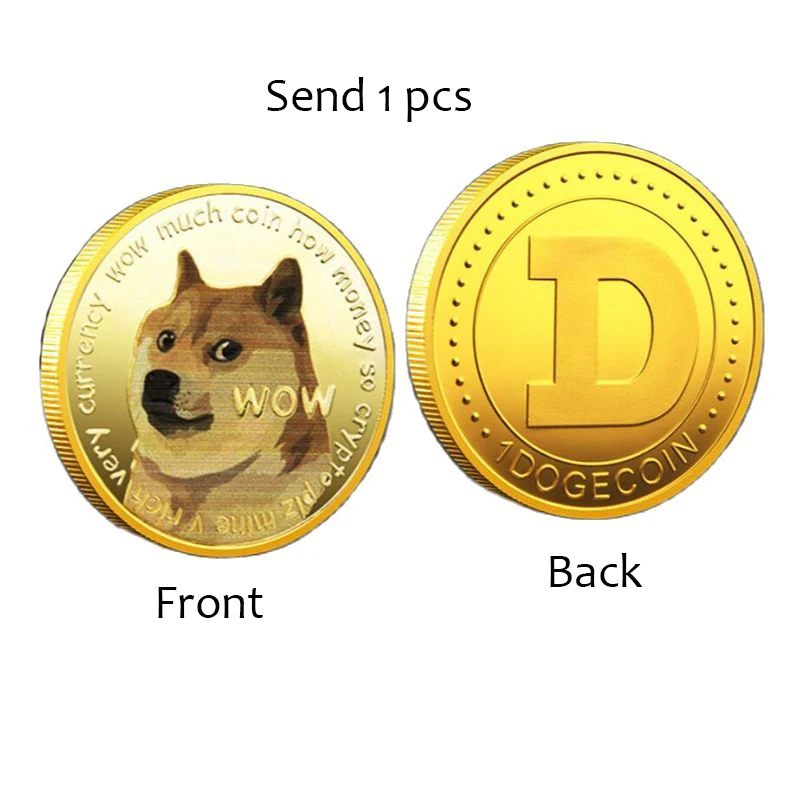 40 мм Doge Памятная коллекция монет Dogecoin металлический брелок удобная подвеска на