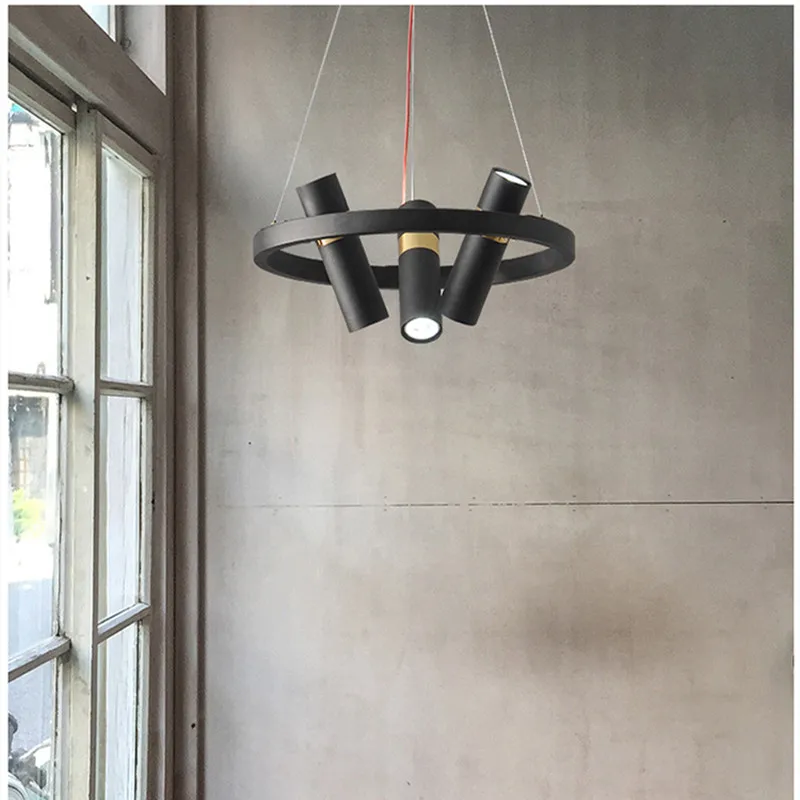 

Post Modern LED Chandelier Circle Iron Art Ceiling Hanging Lights Living Dining Room Kitchen Island Suspended Lighting Fixture