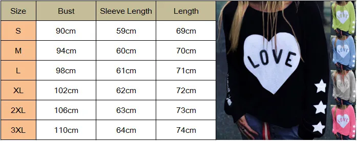 

Womens Hearted Print Hoodie Sweatshirt Pullover Top Letter Printed Sweatshirts Hoodies Jumper Pullovers Casual Loose Tops