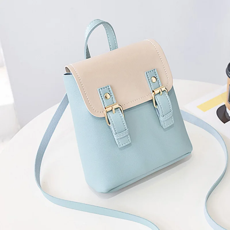 2019 женский маленький рюкзак контрастного цвета из искусственной кожи в стиле